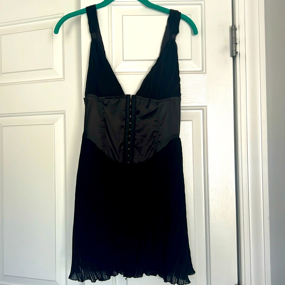 Black corset mini dress